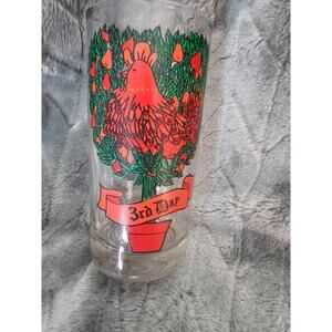 Anchor Hocking 12 Days of Christmas Drinking Glass Cup 3rd Day French Hens 5.5"